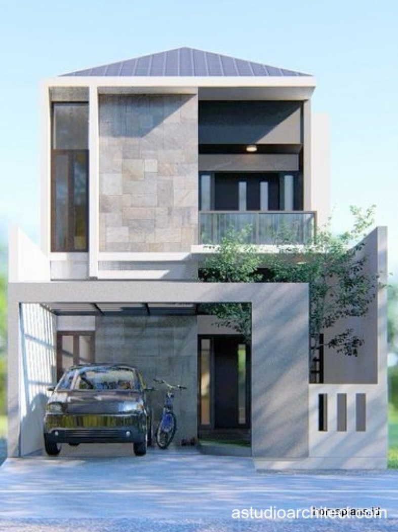 Desain Rumah Detil Produk Desain Rumah 6x12 Aksen Batu Alam Dengan 3 Kamar Kode 208 By Homeplans Id