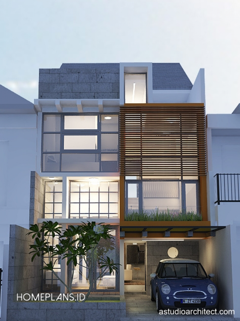 Desain Rumah Pilihan Rumah 6x17 Berkonsep Split Level Ruang Kerja